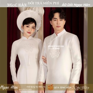 Áo dài cưới hỏi cô dâu chú rể truyền thống adc06