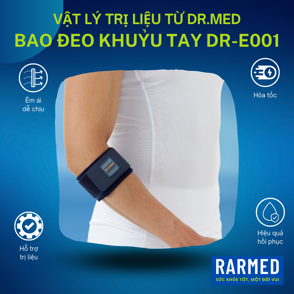 Bao đeo khuỷu tay đánh Tennis Dr.Med DR-E001 viêm lồi cầu ngoài xương và cầu trong - 1 Size