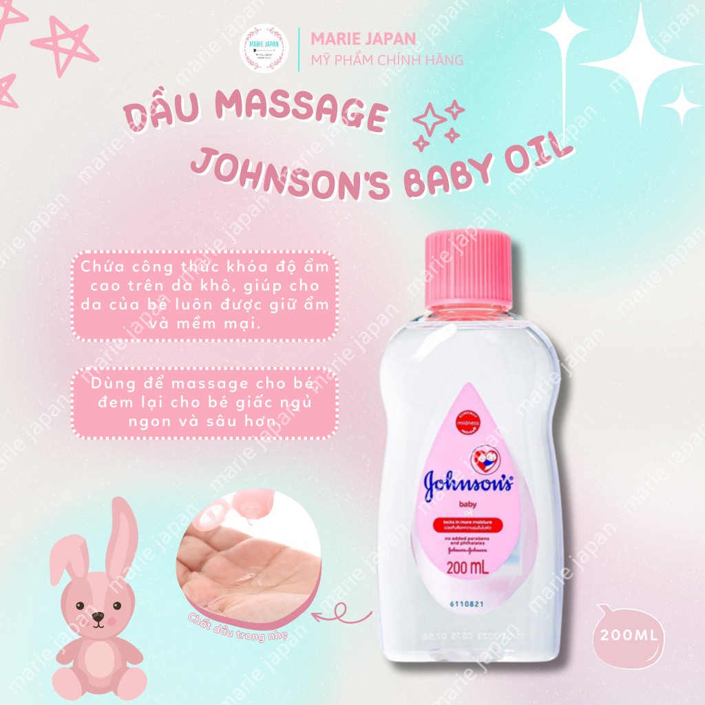 Dầu Massage Johnson's Baby Oil Dưỡng Ẩm 50ml & 200ml