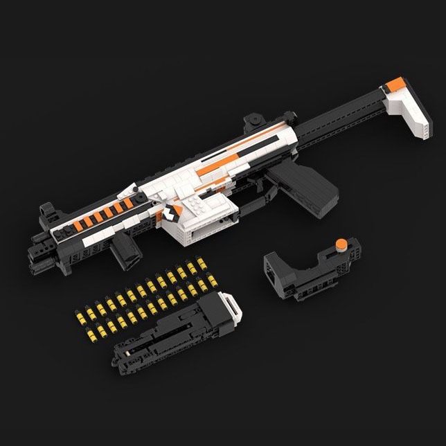 Đồ Chơi Lắp Ráp Kiểu Lego PUBG, FreeFire, CSGO Mô Hình APEX R-99 Asiimov Với 1200+PCS, Thiết Kế Tiêu Chuẩn Của Kevin 183