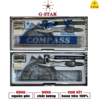 Bộ compa 8 món - bút chì gỗ - gstar 118 - màu đen