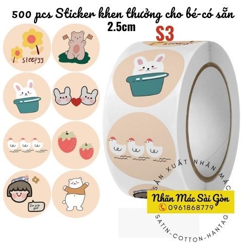 500 miếng Sticker khen thưởng cho bé, miếng dán thank you dễ thương,hàng có sẵn