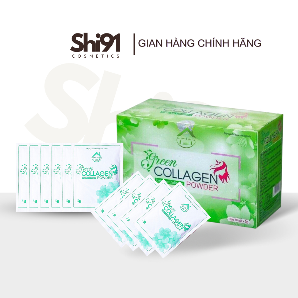 Diệp Lục Collagen Powder Green Family - tách lẻ 10 gói