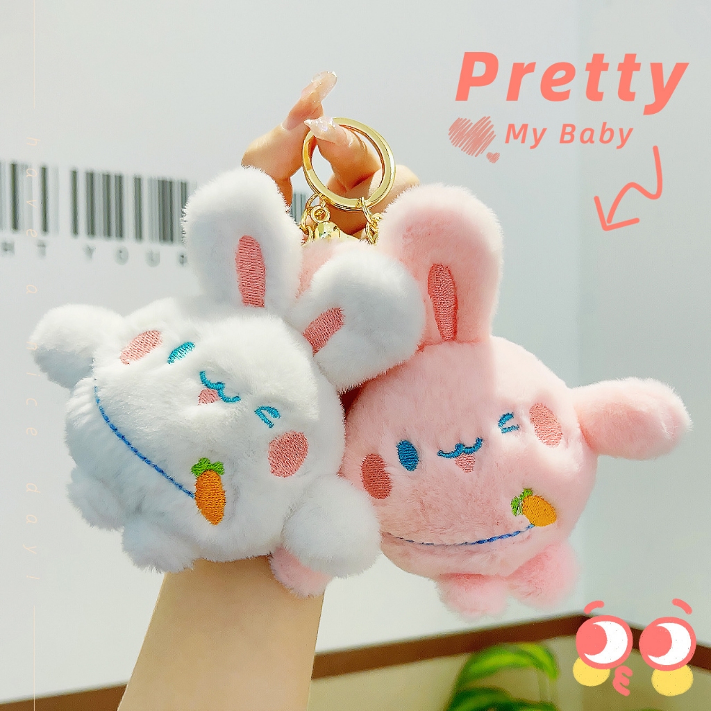 Móc Khóa Thỏ Bông đáng yêu, có ba màu cho các bạn lựa chọn BZ032