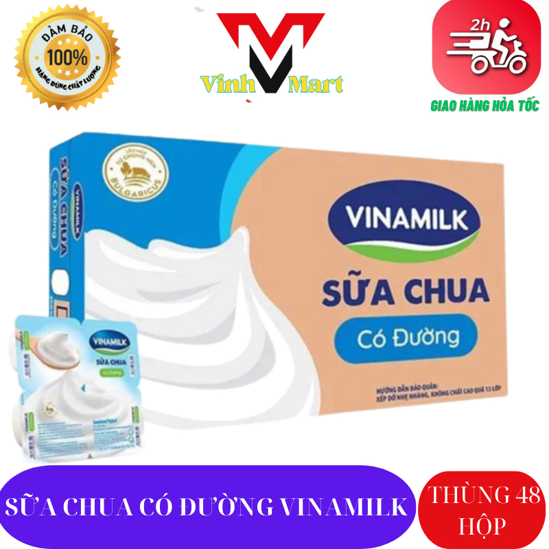 Sữa Chua Vinamilk Có Đường 1 Thùng 48 Hộp