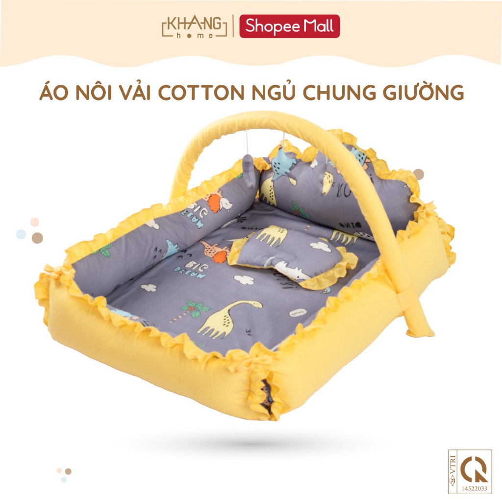 Áo Nôi Vuông Vải Cotton Khang Home (Không Bao Gồm Mút Nôi, Vòm Nôi , Gối)