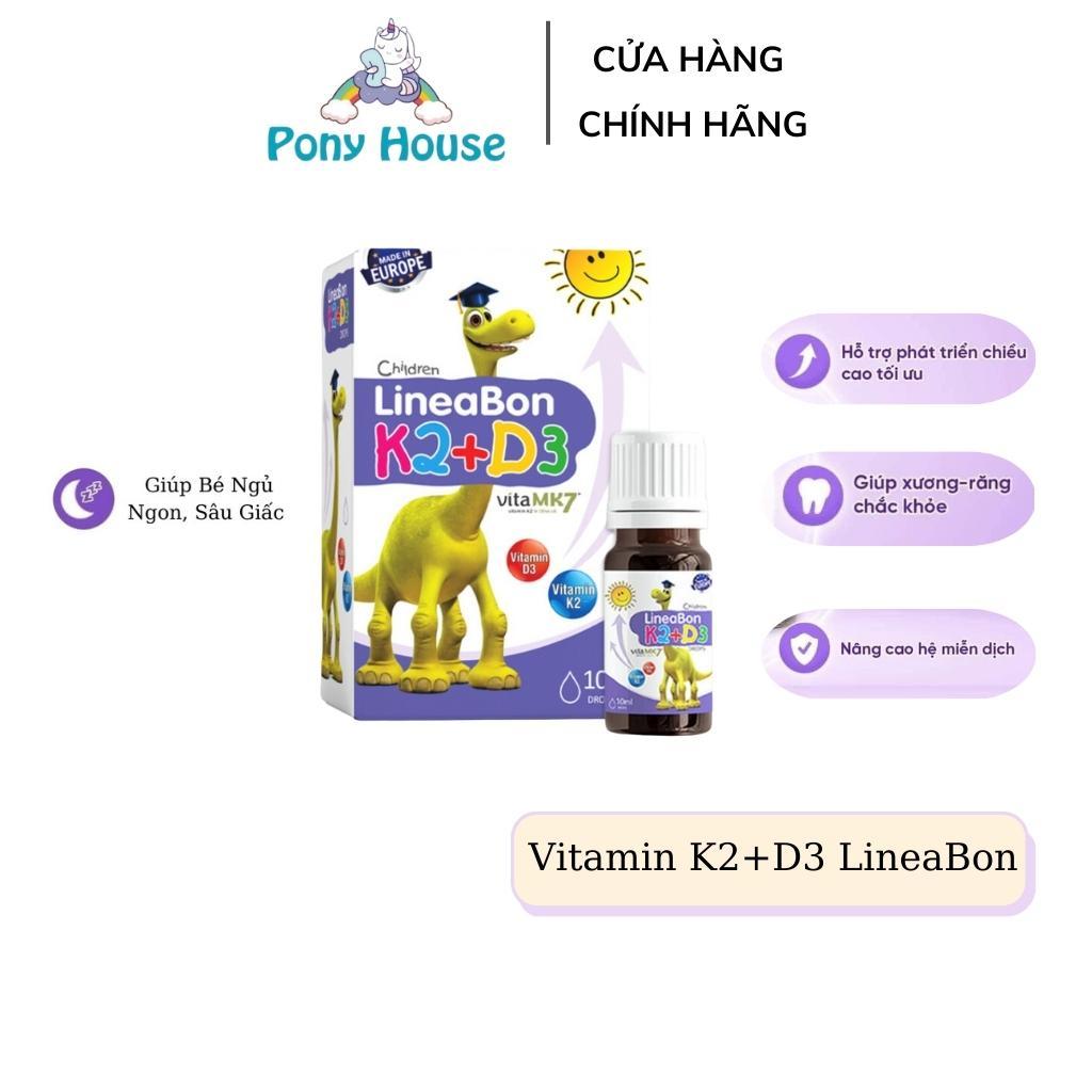 Vitamin D3 K2 Lineabon Drops Chứa MK7 cho bé tăng hấp thu Canxi, chắc khỏe xương, răng Dùng cho bé từ sơ sinh Chính Hãng