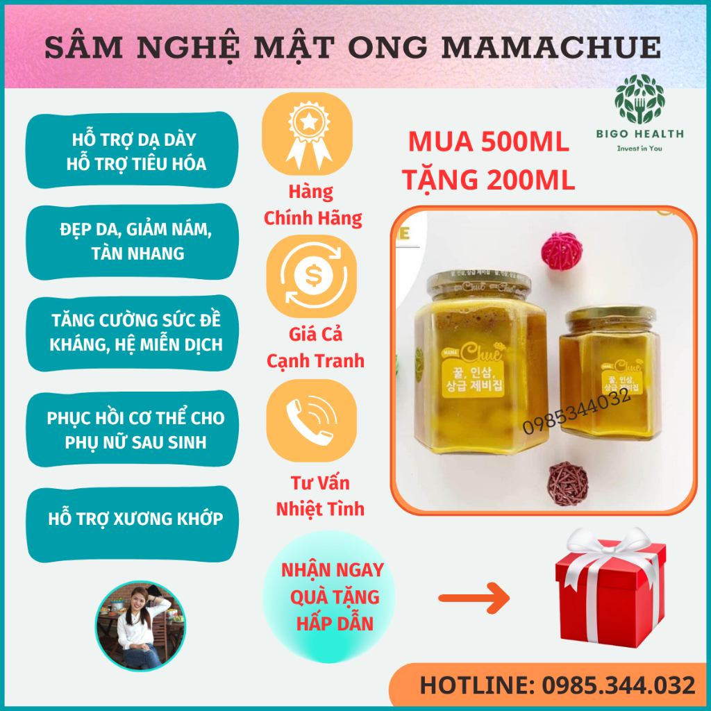Hồng Sâm Nghệ Mật Ong Mamachue🌼Mamachue🌼Sâm Nghệ Mật Ong🌼Tốt cho Dạ Dày🌼Đề Kháng, Tiêu Hoá Tốt🌼Đẹp Da🌼Sâm🌼Nghệ
