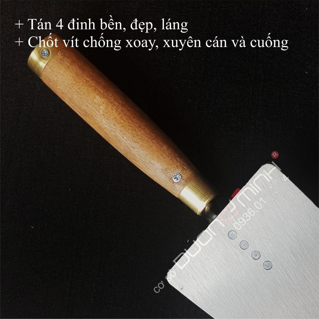 BAY ĐẾ VÀNG - Cán 2 đầu đồng - DƯƠNG MINH - thép lưỡi cưa, cao cấp, xây dựng, xây tô, làm vườn