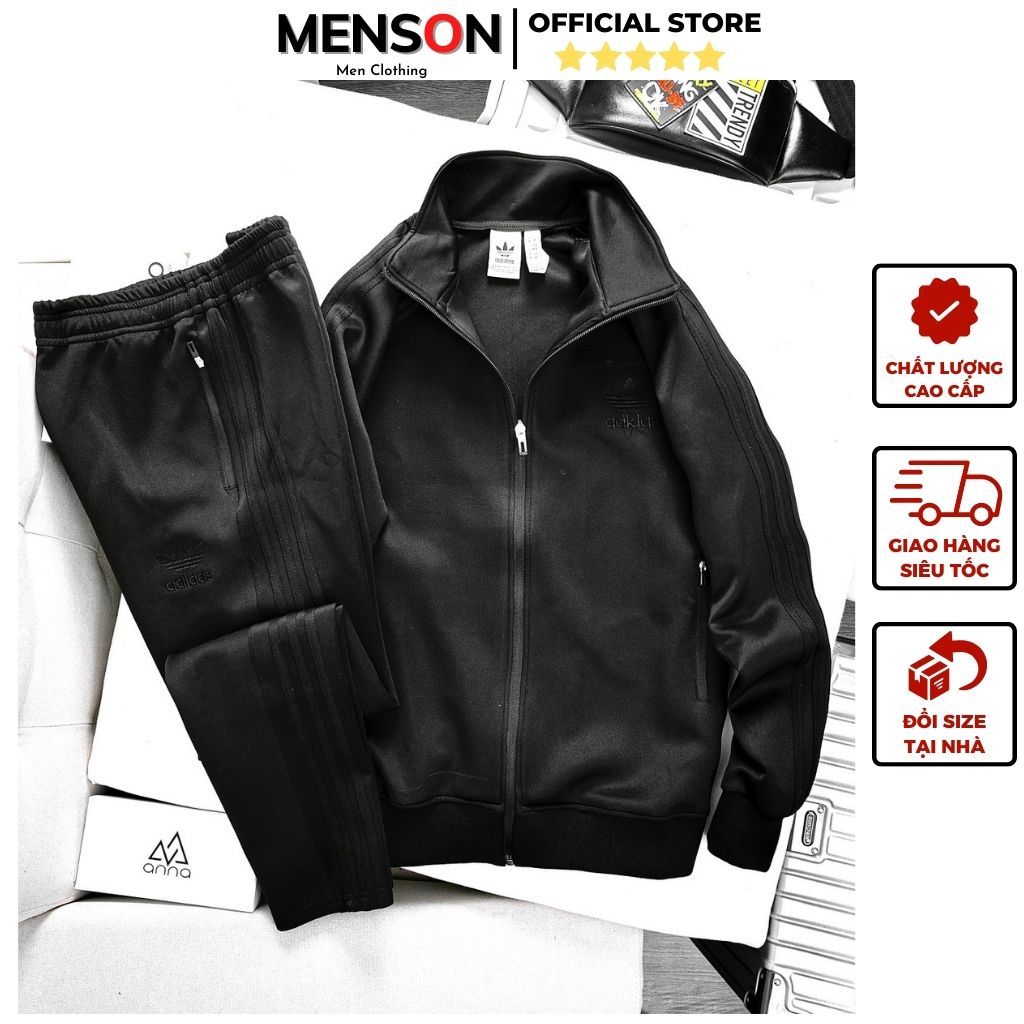 Bộ nỉ nam thu đông Adidas kéo khóa dài tay cao cấp Hàng loại 1 Menson MD314 Đồ bộ nam thu đông hàng hiệu 2023