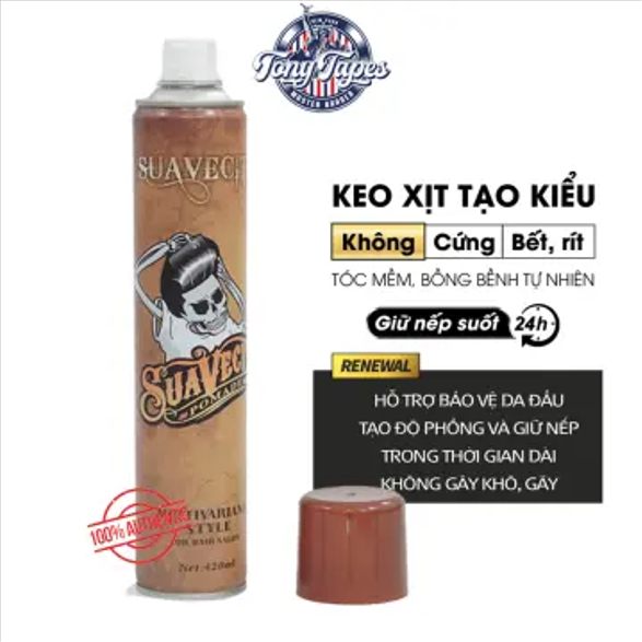 Gôm xịt tóc nam Suavecito 420ML giữ nếp siêu cứng giá rẻ