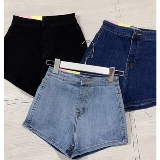 Quần short jeans nữ lưng cao co giãn phong cách hàn quốc đơn giản dễ phối đồ