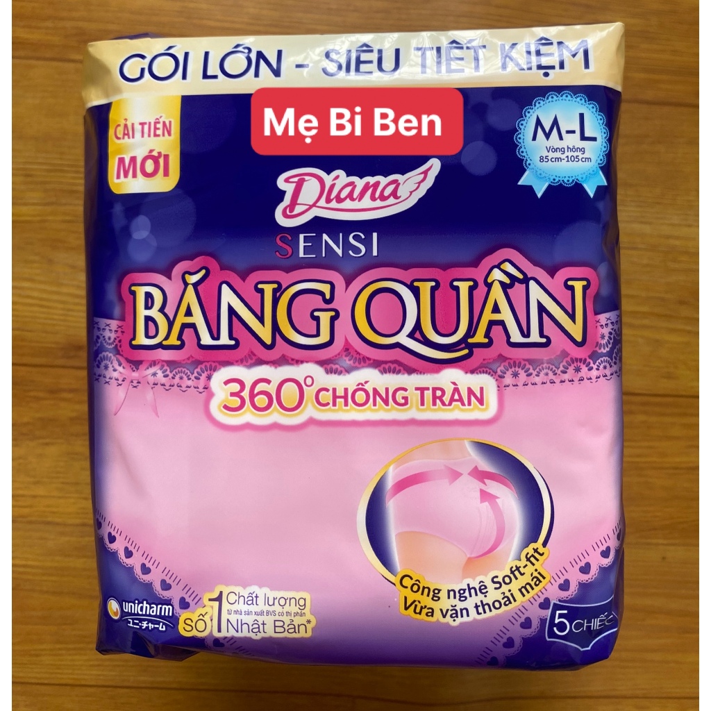 Chính Hãng  Băng Đêm Dạng Quần Diana size S-M/M-L 2/5 chiếc/gói