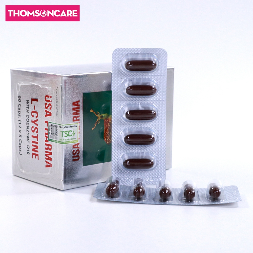Viên uống Lcystine Bổ sung dưỡng chất cho da và tóc, giúp chống oxy hóa, da đẹp sáng mịn hơn - Hộp 60 Viên