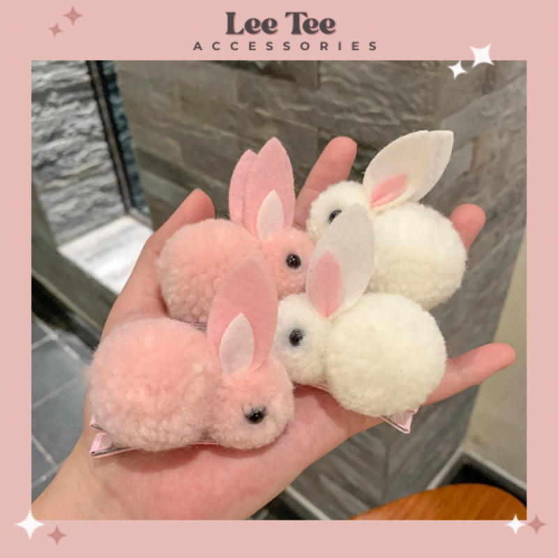Kẹp Tóc Hình Thỏ 3D Dễ Thương Phong Cách Hàn Quốc - Leetee