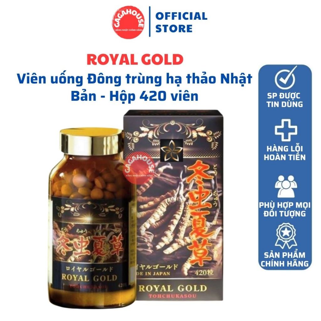 Viên uống Đông trùng hạ thảo Royal Gold Nhật Bản - Hộp 420 viên