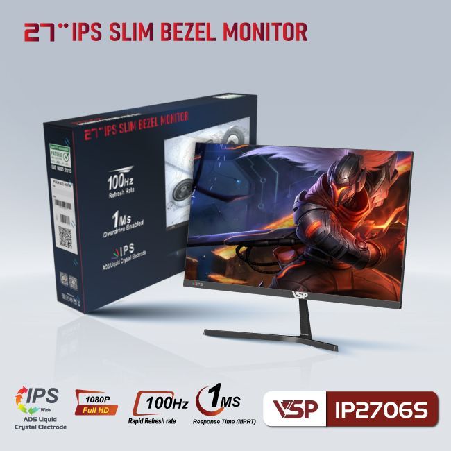 Màn hình VSP IPS 27inch tràn viền IP2706S Bảo hành 36 tháng Tặng kem tai nghe | BigBuy360 - bigbuy360.vn