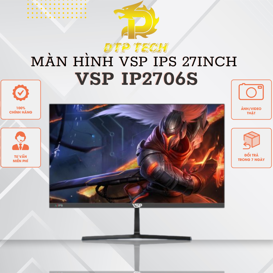Màn hình VSP IPS 27inch tràn viền IP2706S Bảo hành 36 tháng Tặng kem tai nghe