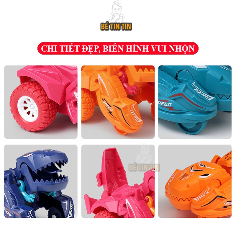 Xe Đồ Chơi Xe Biến Hình Khủng Long Biến Hình Dựng Và Xoay Khi Gặp Vật Cản