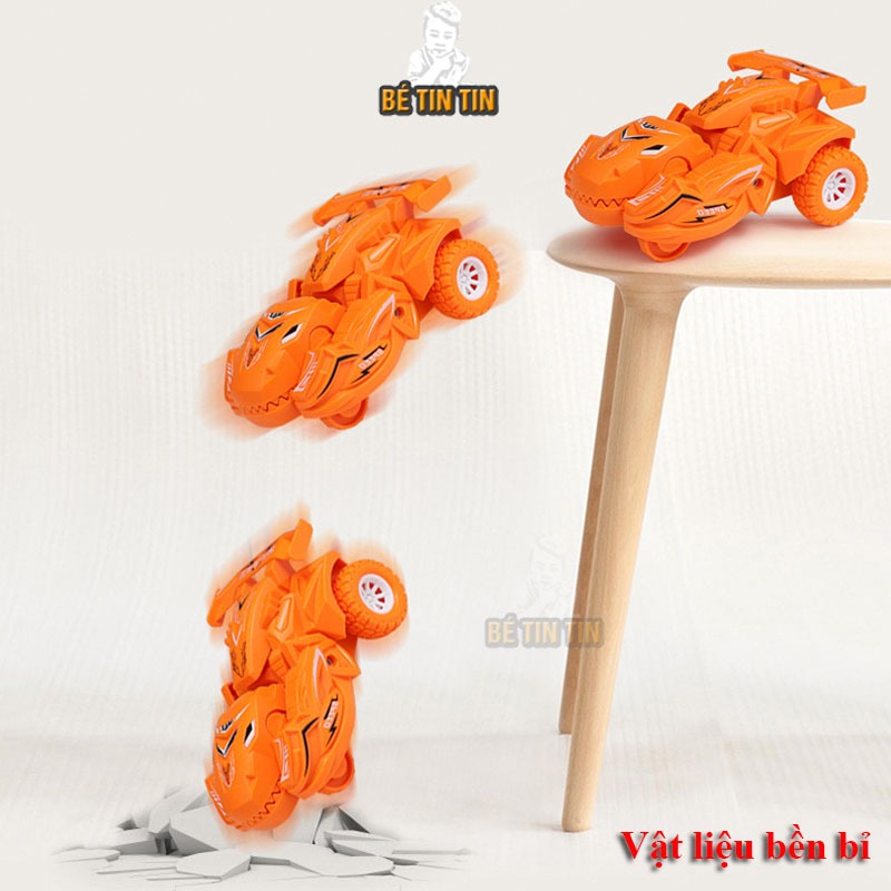 Xe Đồ Chơi Xe Biến Hình Khủng Long Biến Hình Dựng Và Xoay Khi Gặp Vật Cản