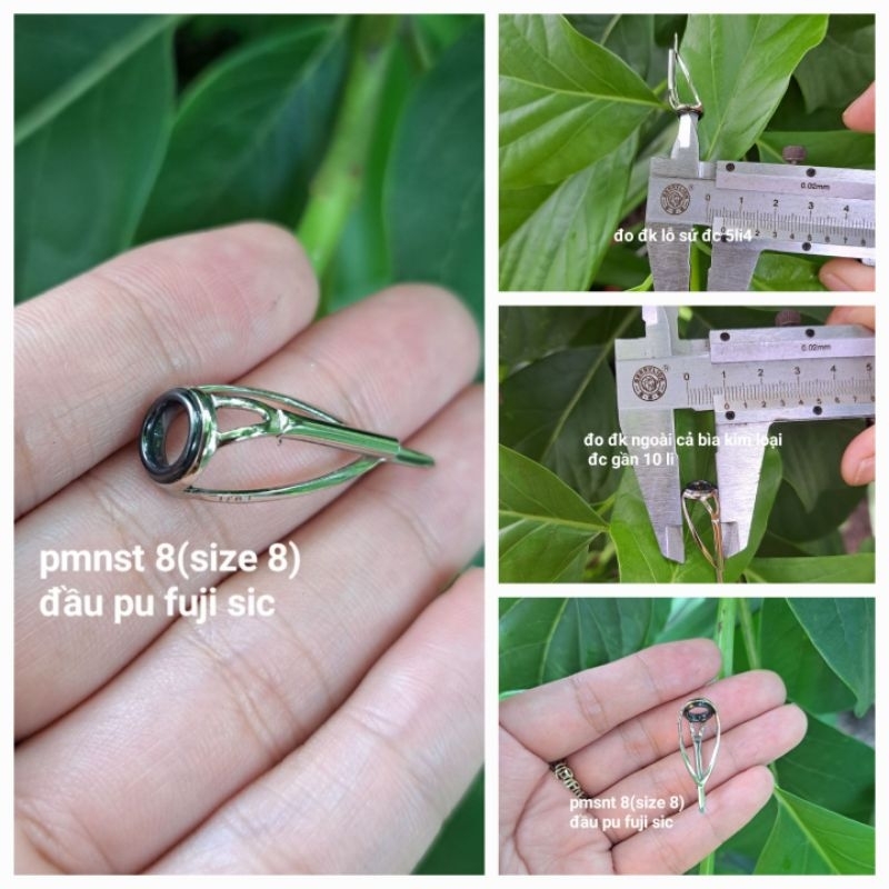 1 cái đầu bu chống xoắn fuji sic size 8 gắn ngọn cần câu các loại