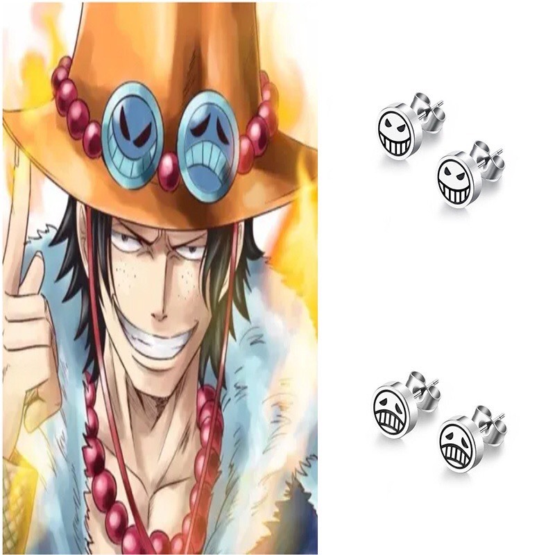 Khuyên tai, bông tai nam nữ unisex hình mặt cười One Piece mihi