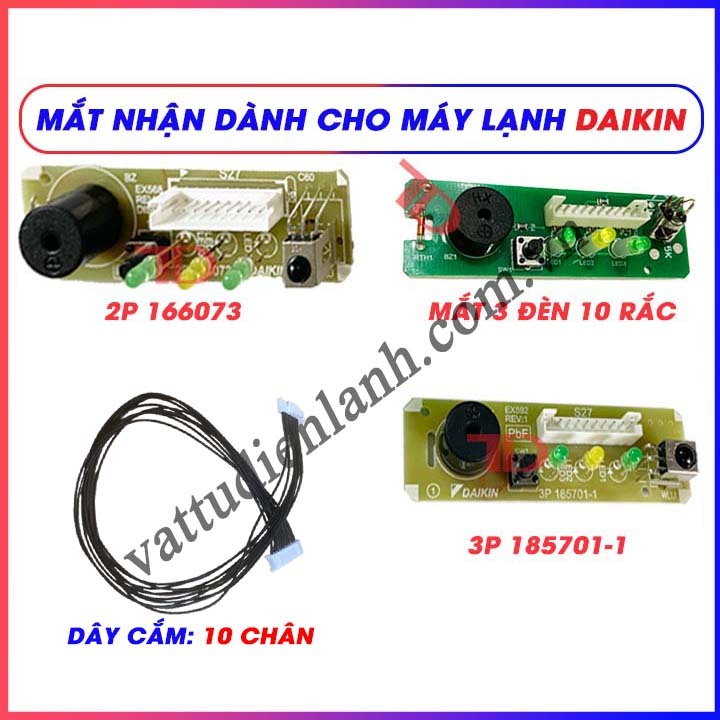 Dây cắm và mắt nhận điều hòa dành cho máy lạnh DAIKIN, model 2P 166073 / 3P 185701-1 / 3P 206563-1, Điện Lạnh Thuận Dung