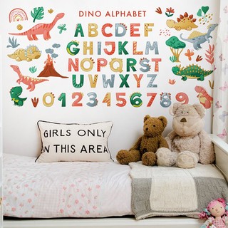 Decal dán tường Bảng chữ cái khủng long nhiều mẫu
