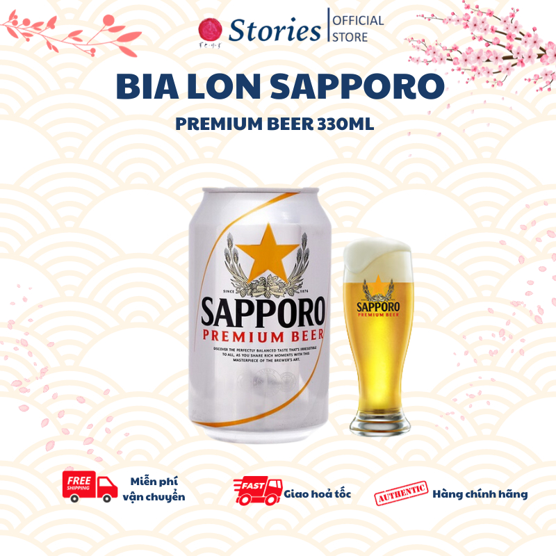 Combo 3 lon Bia Sapporo 330ml x 24 thương hiệu từ Nhật Bản, bia sapporo premium beer chính hãng