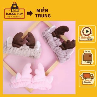Băng đô rửa mặt, bờm tóc thỏ, tuần lộc cute, baggu diy