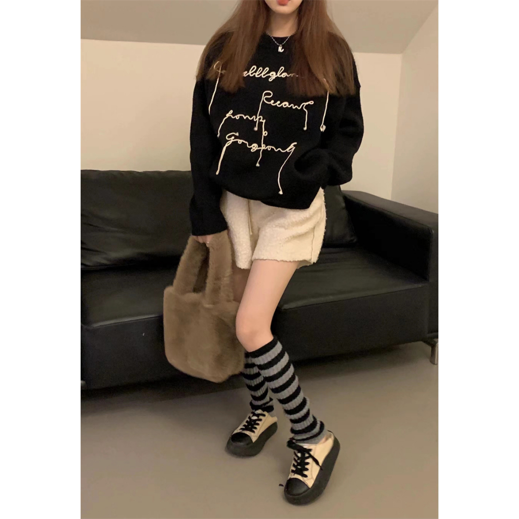 Áo len dệt kim nam nữ unisex thêu chữ đẹp mắt sweater len unisex hoạ tiết hottrend 2023 phong cách Hàn Quốc 2979