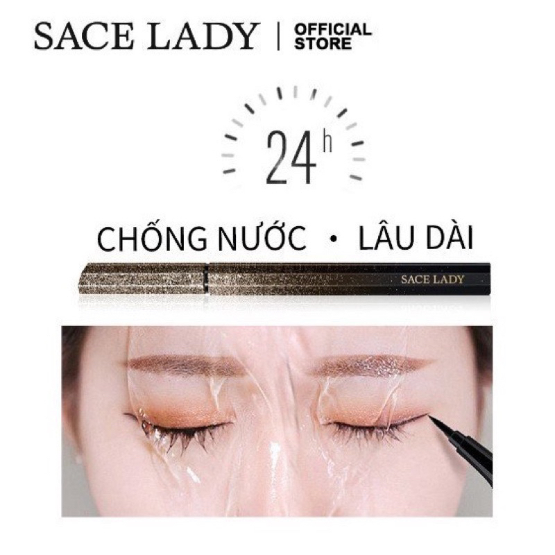 Bút kẻ mắt dạng lỏng lâu trôi không thấm nước trang điểm mắt 1.2ml SACE LADY