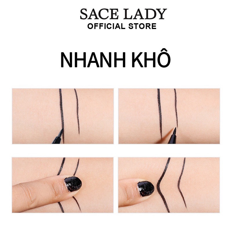 Bút kẻ mắt dạng lỏng lâu trôi không thấm nước trang điểm mắt 1.2ml SACE LADY