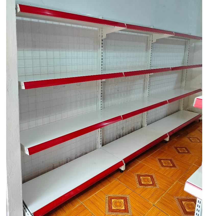 Bình Minh - Kệ siêu thị đơn áp tường Dài 0.9m, cao 1.5m , 4 tầng .Dày dặn , Kệ tạp hóa