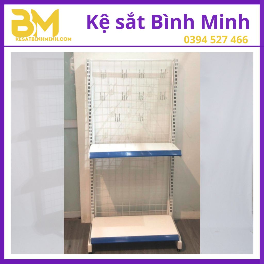 Bình Minh - Kệ siêu thị đơn áp tường Dài 0.7m , 0.9m -cao 1.2m, 1.5m  dày dặn , chắc chắn