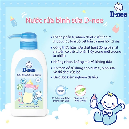 Nước rửa bình sữa Dnee 500ml cho bé