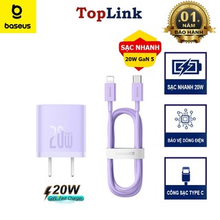 Củ Sạc Nhanh Baseus 20w Công Nghệ Cao GAN 5 Cho Điện Thoại Fast Charger Type-C Quick Charge, Nhỏ Gọn