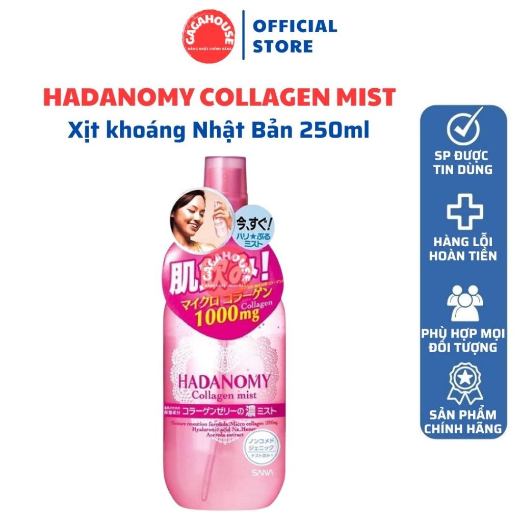 Xịt khoáng Hadanomy Collagen Mist Nhật Bản 250ml
