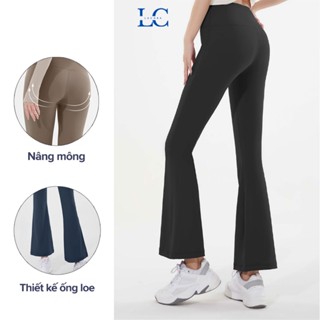 Quần Legging Ống Loe Cạp Cao Nâng Mông Thể Thao Nữ Tập GYM Yoga Siêu Co Giãn Tôn Dáng LACORA - QUAYG10