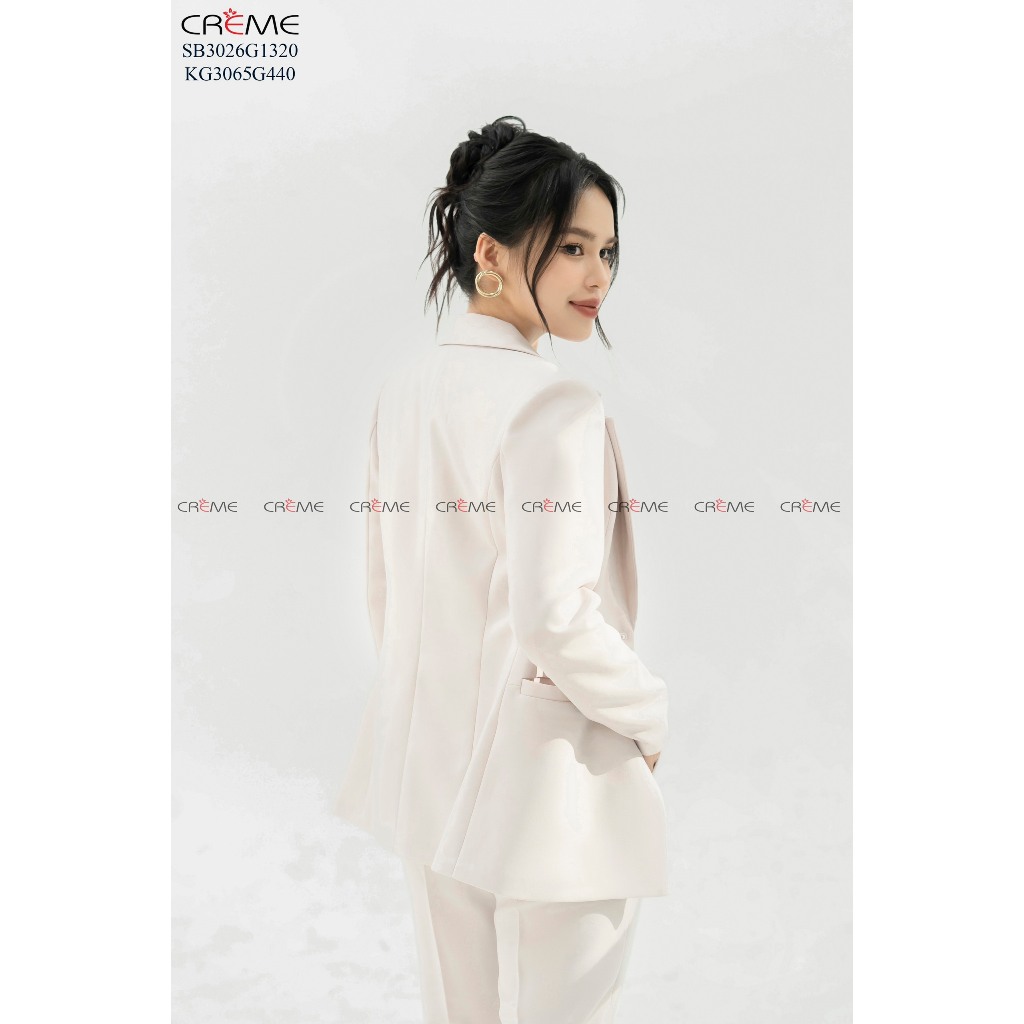 Set bộ áo vest và quần SB3026 CREME