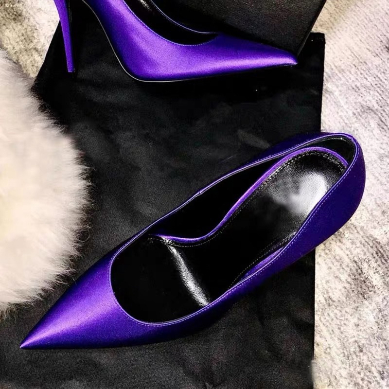 ORDER 💜 Giày Korea mũi nhọn satin gót nhọn 6,8,10cm 33-40
