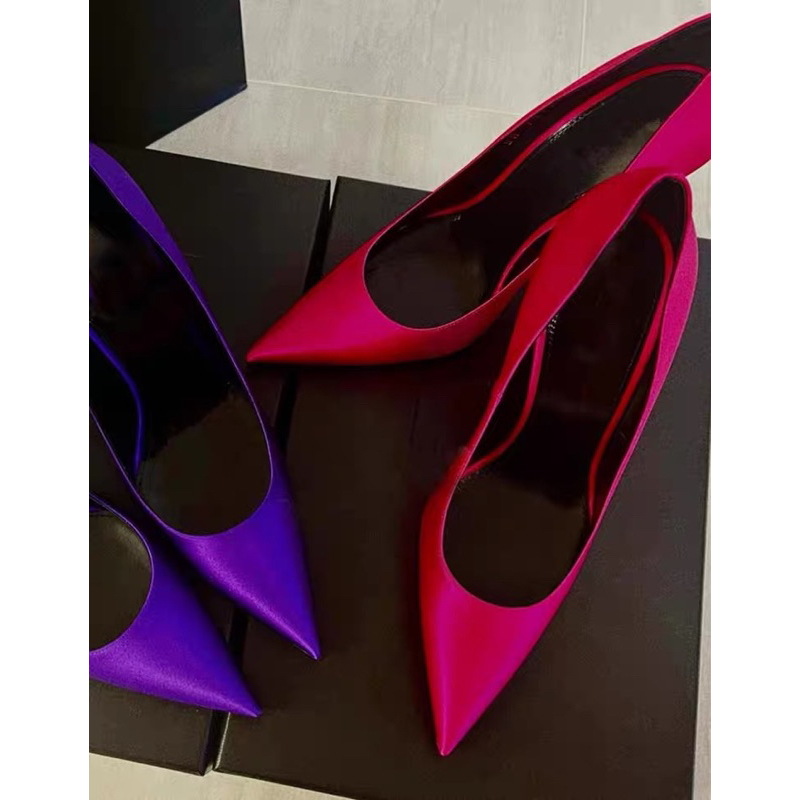 ORDER 💜 Giày Korea mũi nhọn satin gót nhọn 6,8,10cm 33-40