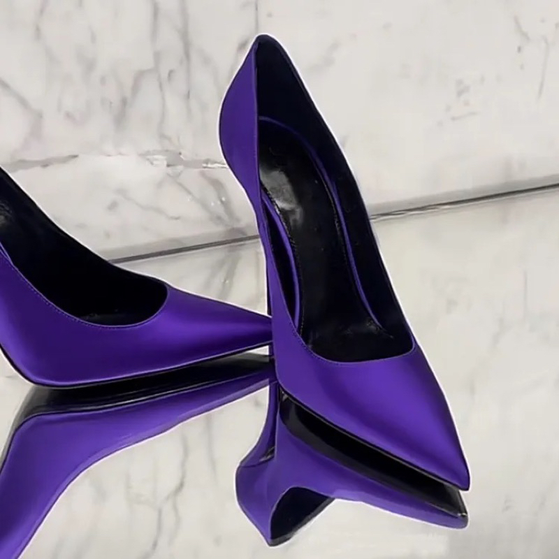 ORDER 💜 Giày Korea mũi nhọn satin gót nhọn 6,8,10cm 33-40