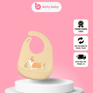 Yếm ăn dặm silicon Belly Baby có máng chống thấm