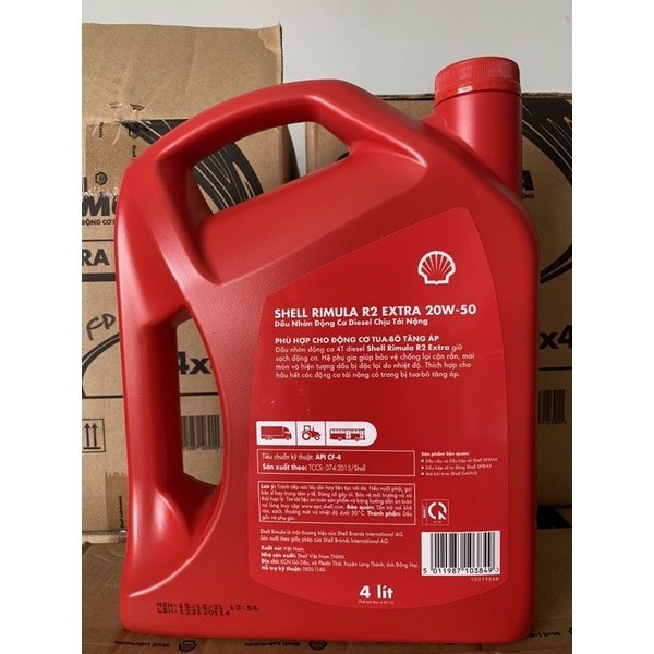 Dầu động cơ Shell Rimula R2 20W50 CAO CẤP 4 lít chuyên dùng cho xe chịu tải