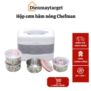 Hộp cơm hâm nóng Chefman, hộp giữ nhiệt văn phòng, làm nóng đồ ăn, 4 ngăn để đồ tiện lợi