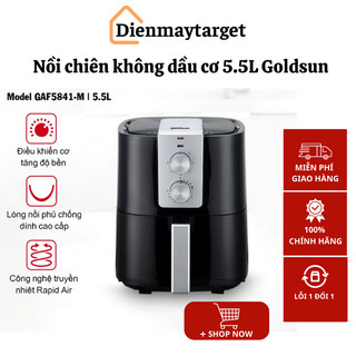 Nồi chiên không dầu cơ Goldsun 5.5 lít điều khiển cơ, làm chín thực phẩm từ bên trong, bảo hành 12 tháng