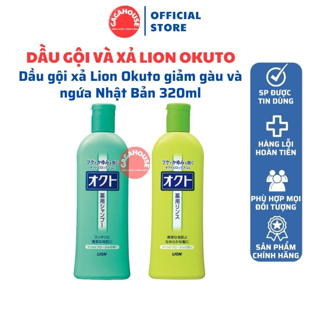 et Gội Xả Lion Ngăn Gàu Okuto Nhật Bản - Chai 320ml