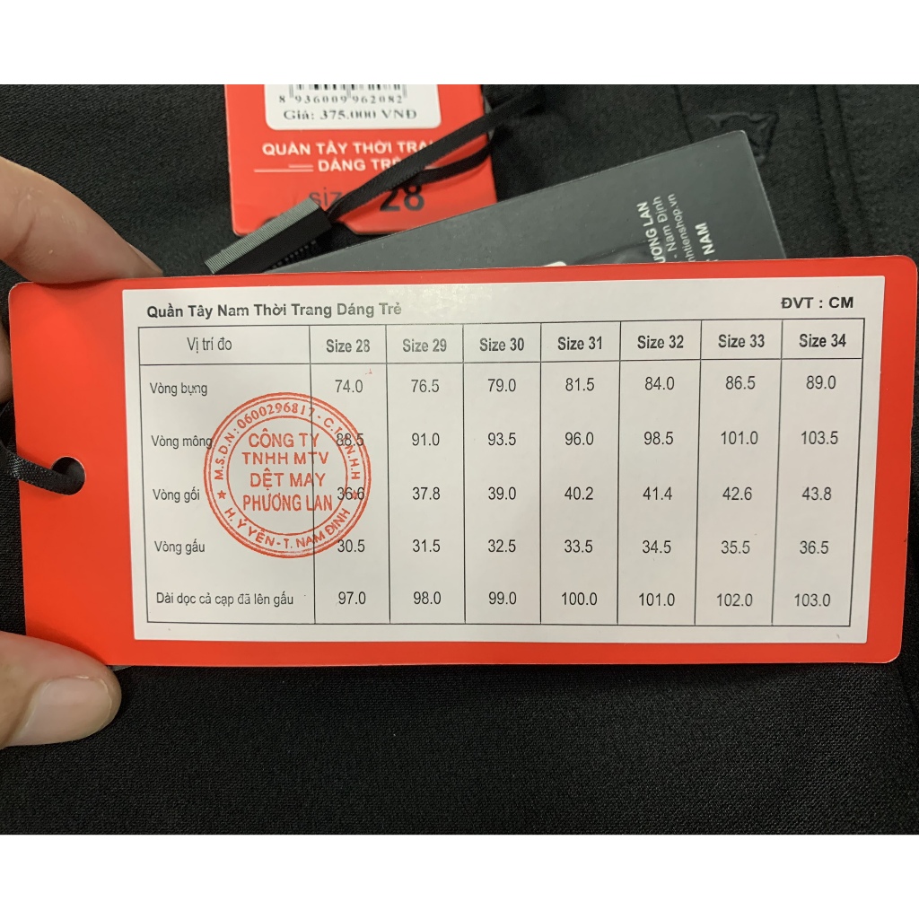 Quần Tây 0ly Trơn Slimfit 299 Vĩnh Tiến Đen