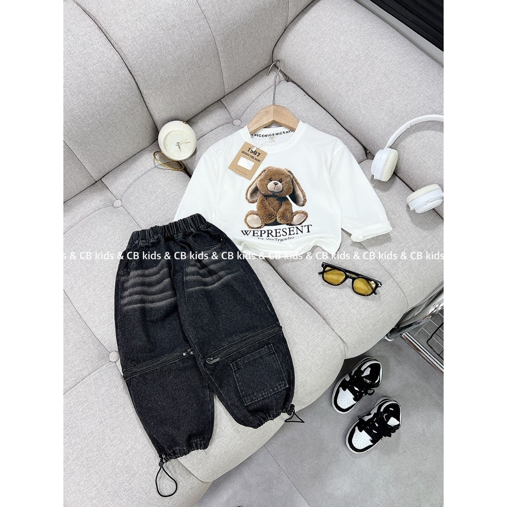 BỘ ÁO TAY DÀI QUẦN JEAN HIP HOP BÉ TRAI 10-30KG